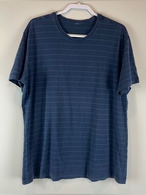 Lululemon Blue Striped Fundamental Short Sleeve Athletic Athleisure Shirt XXL